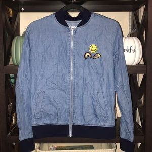Justice Girls Size 20 Emoji Chambray Jacket